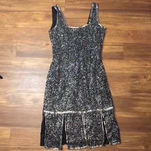 Vintage 100% Silk Beaded Dress